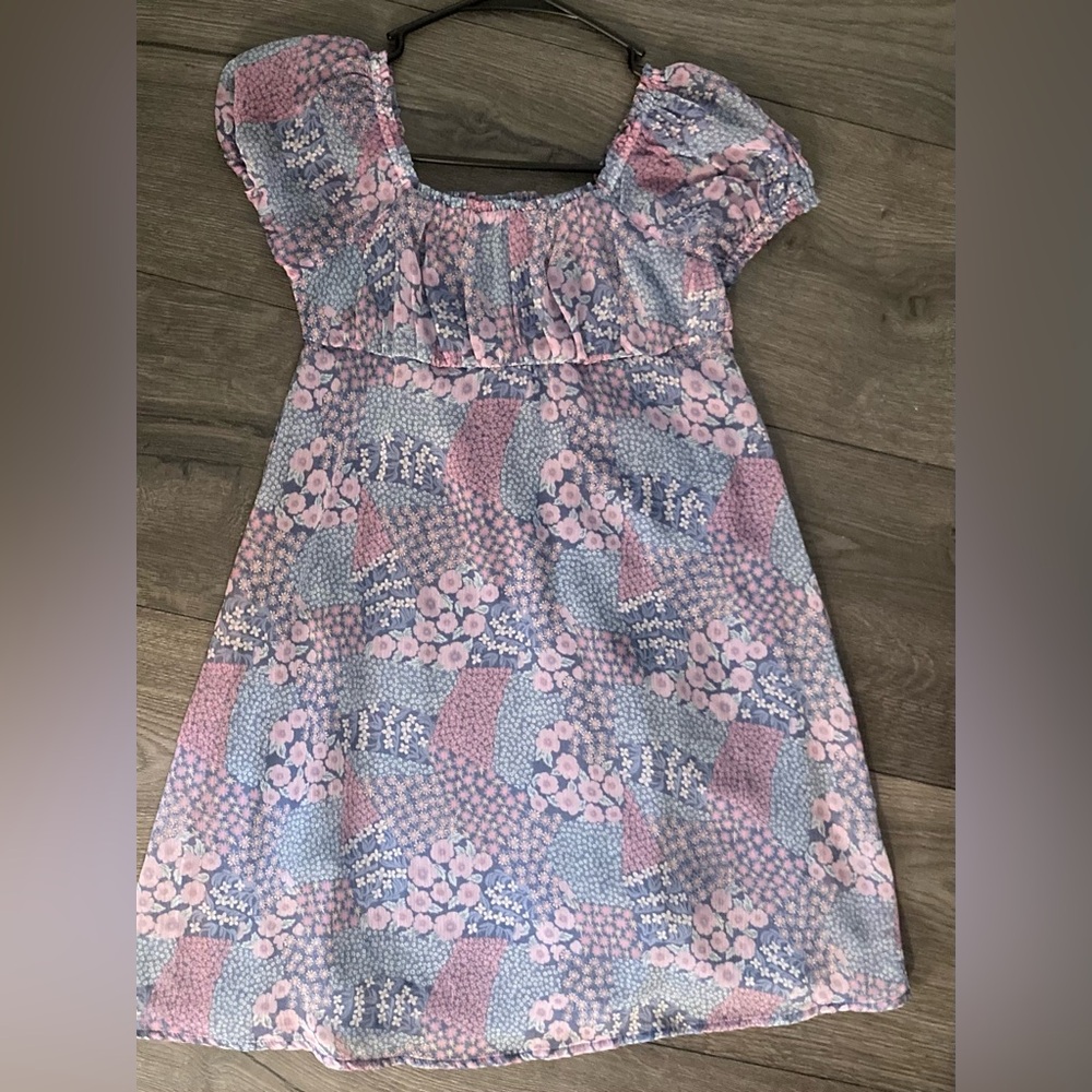 SO Blue and Pink Smocked Dress